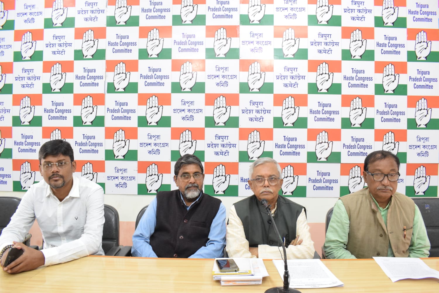 Congress leaders addressed a press conference at Congress Bhavan in Agartala on December 24.